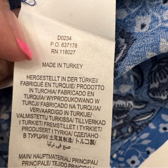 Boden Anna Double Cloth Midi Dress in the "Mosaic Blue Poppy Bloom" pattern - Picture 9 of 16